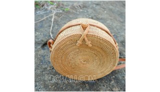 circle around handbags straw rattan hand woven grass handmade motif side